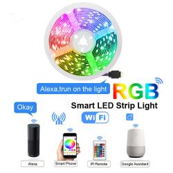 Led Light Strip WiFi, Smart App Controlled RGB Light Strip,Color Changing Light Strip Work with Alexa,Google Home for Bedroom,Party-Smart Led Strip Lights