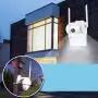 Floodlight Camera, Security Camera Outdoor 48LED Brightness with Siren Alarm IP65 Waterproof 1080p Night Vision Motion-Activated and Two-Way Audio White