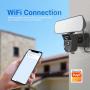 Floodlight Camera, Security Camera Outdoor 2300 Lumen Brightness with Siren Alarm IP65 Waterproof 1080p Night Vision Motion-Activated and Two-Way Audio White