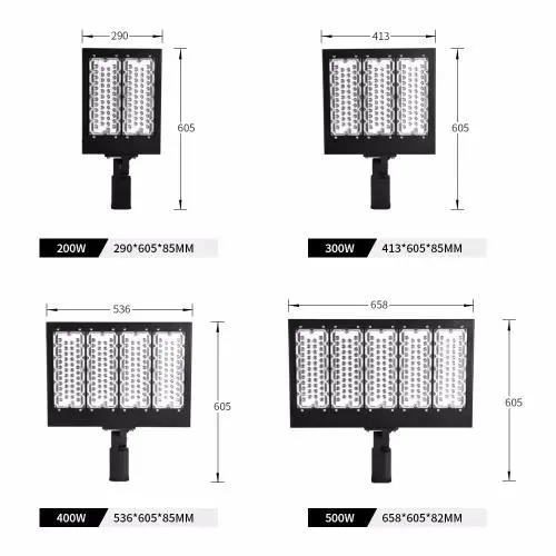 LED Parking Lot Lights, Shoebox Pole Street Light, 90-305V, Photocell, 200w,300w,400w and 500watts