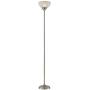 Maddox Modern Torchiere Floor Lamp Tall Satin Nickel Slim Profile Alabaster Glass Shade for Living Room Bedroom Uplight - 360 Lighting