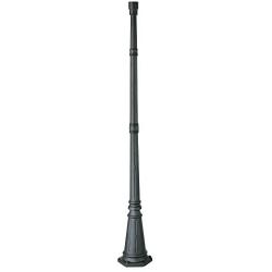 Hepworth Outdoor Post and Cap Base Black Iron Pole 76 3/4'' for Exterior House Porch Yard - John Timberland