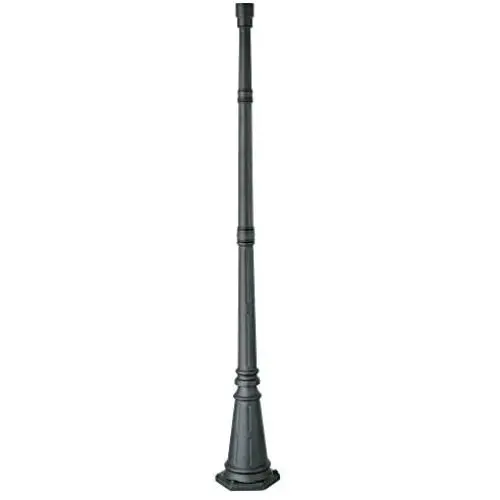 Hepworth Outdoor Post and Cap Base Black Iron Pole 76 3/4'' for Exterior House Porch Yard - John Timberland