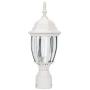 LIT-PaTH Outdoor Post Light Pole Lantern Lighting Fixture with One E26 Base Max 100W, Aluminum Housing Plus Glass, Matte White Finish