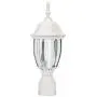 LIT-PaTH Outdoor Post Light Pole Lantern Lighting Fixture with One E26 Base Max 100W, Aluminum Housing Plus Glass, Matte White Finish