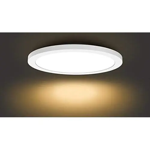 Flush Mount Ceiling Light Fixture, LED Round Ceiling Light for Bathroom Porch, 3000K Warm Light 24W (150W Equivalent) 1680 Lumens Ceiling Lamp for Kitchen, Bedroom, Living Room, Hallway