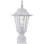 Gruenlich Outdoor Post Lighting Fixture with One E26 Medium Base Max 100W, Aluminum Housing Plus Glass, Bulb Not Included (White Finish)