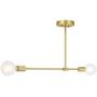 XiNBEi Lighting Semi Flush Mount Ceiling Light, Vintage Sputnik Satin Brass Close to Ceiling with 2 LED Bulb for Bedroom Living Room XB-SF1234-2-SB-G30