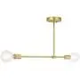 XiNBEi Lighting Semi Flush Mount Ceiling Light, Vintage Sputnik Satin Brass Close to Ceiling with 2 LED Bulb for Bedroom Living Room XB-SF1234-2-SB-G30