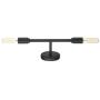 Passica Decor Set of 2 pcs Simple Stylish 2 Light Matte Black Vanity Light Vertical or Horizontal Wall Mounting Double Sconce for Bedroom Living Room Stairs Hallway
