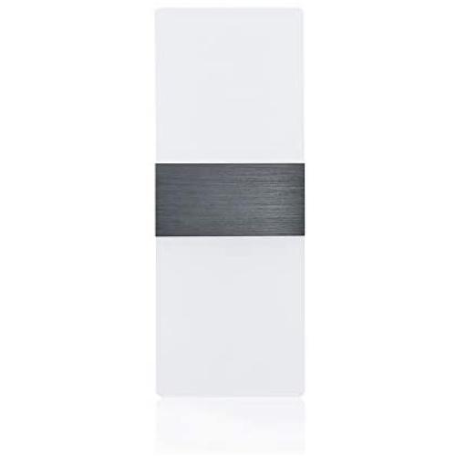 Bonlux LED Acrylic Wall Sconce Black, 5W Modern Acrylic Wall Sconce Square Black Brushed Wall Lamp for Bedroom Living Room Porch, Daylight 6000K, 1-Pack