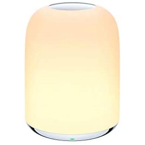 AUKEY Bedside Table Lamp, Night Light for Bedrooms with Rechargeable Internal Battery Dimmable 3000K-6500K Warm White Light & Color Changing RGB