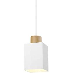 Modern Metal Pendant Light, Imego Hanging Light Fixture, Mini Pendant Lamp for Kitchen Island Dining Room Bedroom - White