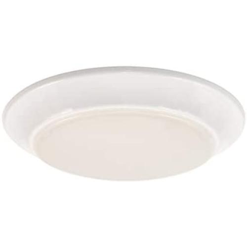 CORAMDEO 7.5 Inch LED Flush Mount Ceiling Light Fixture, Closet, Bathroom, Shower, Laundry, Hallway, Pantry, 5K, Built in LED 75W of Light from 11.5W of Power, 800 Lumen, Dimmable, White Finish