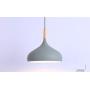 STGLIGHTING Wooden Handle Pendant Light with 15ft Plug-in UL On/Off Dimmer Switch Cord Macaron Grey Lampshade Light Fixtures Nordic Minimalist Loft Style Lamps for Dining Room Bulbs Not Included