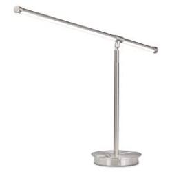 Nova of California 1011470SN Sentry Contemporary Dimmable LED Table Lamp, for Living Room, Bedroom, and Home Office Desk, Satin Nickel