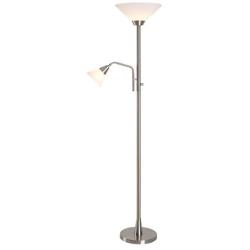 Kenroy Home Kenroy 21002BS Transitional Two Light Torchiere from Rush collection in Pwt, Nckl, B/S, Slvr. finish, 12.00 inches, Brushed Steel