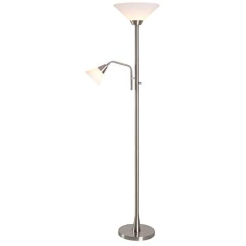Kenroy Home Kenroy 21002BS Transitional Two Light Torchiere from Rush collection in Pwt, Nckl, B/S, Slvr. finish, 12.00 inches, Brushed Steel