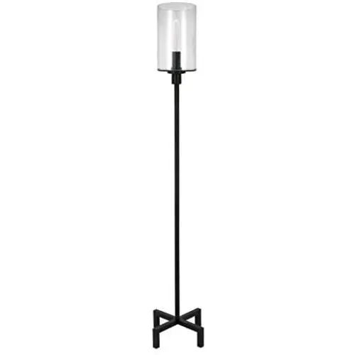 Henn&Hart FL0011 Modern Industrial Farmhouse Blackened Bronze Metal Finish with Seeded Glass Shade for Living, Bedroom, Office, Or Dining Room Floor Lamp, One Size, Black Henn&Hart FL0011 Modern Industrial Farmhouse Blackened Bronze Metal Finish with Seeded Glass Shade for Living, Bedroom, Office, Or Dining Room Floor Lamp, One Size, Black