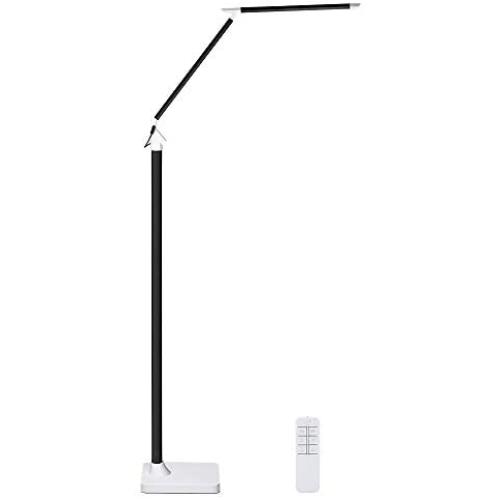 KEDSUM Dimmable Eye-Care LED Floor Lamp for Living Room/Bedroom,Standing Lamp Remote Control & Touch Control [12W, 5 Lighting Modes,5 Level Dimmers,Piano Black ]