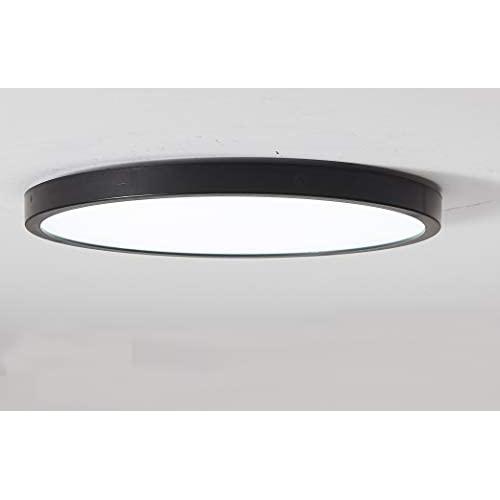 LED Ceiling Lights,LuFun Thin Flat Modern Black Flush Mount Lighting Fixture,6500K Cool White Ceiling Lighting for Dining Hallway Living Kitchen Bedroom Room,24W,Dia 7.8 Inch,0.94 Inch Thickness