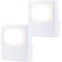 GE White Always-On LED Night Light, 2 Piece, Plug-In, Compact, Soft Glow, UL-Listed, Ideal for Bedroom, Nursery, Bathroom, Hallway, 11311, 2 Piece