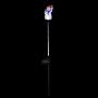 Alpine Corporation QLP1103SLR-2 Alpine 34'' Tall Solar Snowman Fiber Optic LED Lights, Set of 2 Garden Stake, Multicolor