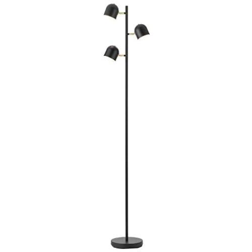 CO-Z LED Floor Lamp, 3 Light Tree Torchiere Floor Lamp for Living Room Bedroom Home Office, Industrial Modern Black Bright Task Standing Pole Reading Light with 3 Adjustable Heads