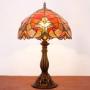 Tiffany Lamp Red Liaison Stained Glass Table Night Desk Reading Light W12H18 Inch S160R WERFACTORY LAMPS Parent Lover Friend Kid Living Room Bedroom Study Office Coffee Bar Bedside Antique Crafts Gift