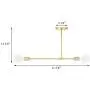 XiNBEi Lighting Semi Flush Mount Ceiling Light, Vintage Sputnik Satin Brass Close to Ceiling with 2 LED Bulb for Bedroom Living Room XB-SF1234-2-SB-G30