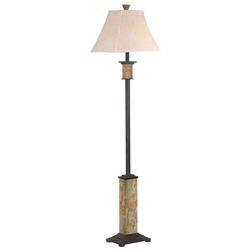 Kenroy Home Kenroy 31204 Traditional One Light Floor Lamp from Bennington Collection in Bronze/Dark, 10.00 inches, Natural Slate Finish