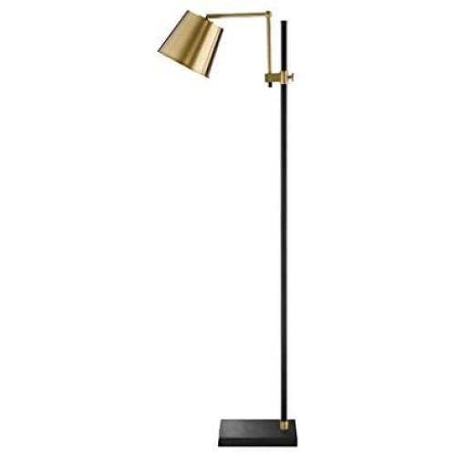 JIAX LED Floor Lamp, Floor Lamp Brass Adjustable Swing Arm Metal Shade，Adjustable Heights, Standing Lamp and Craft，for Living Room,Bed Room,Office - 59. Inches (Size : Power Switch Button 7W)