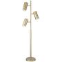 Canasta Modern Floor Lamp 3 Light Tree Satin Brass Adjustable Shade for Living Room Reading Bedroom Office - Possini Euro Design