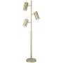Canasta Modern Floor Lamp 3 Light Tree Satin Brass Adjustable Shade for Living Room Reading Bedroom Office - Possini Euro Design