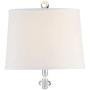 Montrose Modern Floor Lamps Set of 2 Polished Steel Crystal Glass White Fabric Drum Shade for Living Room Reading Bedroom - 360 Lighting
