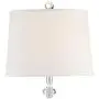 Montrose Modern Floor Lamps Set of 2 Polished Steel Crystal Glass White Fabric Drum Shade for Living Room Reading Bedroom - 360 Lighting