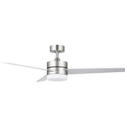 CO-Z 52’’ Modern Ceiling Fan with Lights and Remote, Contemporary Ceiling Fans Brushed Nickel, Indoor LED Ceiling fan for Kitchen Bedroom Living Room, 3 Reversible Blades in Silver and Walnut Finish, ETL certificate