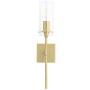 Effimero Gold Wall Sconce Lighting - Bathroom Light Fixture - Modern Indoor Bedroom Wall Lights with Clear Glass Shades