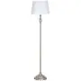 Amazon Brand – Ravenna Home Metal Living Room Slim Standing Floor Lamp With LED Light Bulb - 59.25 Inches, Brushed Nickel with White Shade