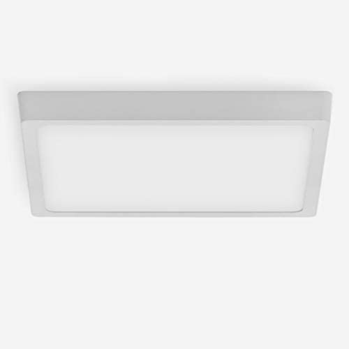 Broadroad LED Flush Mount Ceiling Light, 24W 2400lm 3 Colors in one (3000K/4500K/6000K) Square LED Ceiling Light Fixture, Square LED Ceiling Lamp for Kitchen Closet Living Room (S-24W-3 Colors)