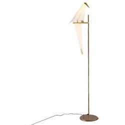 Creative Led Floor Lamp Fashion Art Origami Crane Lamp Acrylic Material Tall Standing Pole Uplight Lamp for Bedroom Reading Restaurant Cafe Living Room Office 183x40cm/72inx15.74i (Origami Crane)