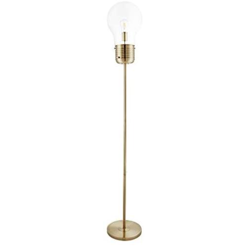 CO-Z One Bulb Farmhouse Rustic Floor Lamp with Antique Brass, Industrial Modern Floor Lamps for Living Room Bedroom Reading Office, 71 Height Pole Floor Lamp with LED Light
