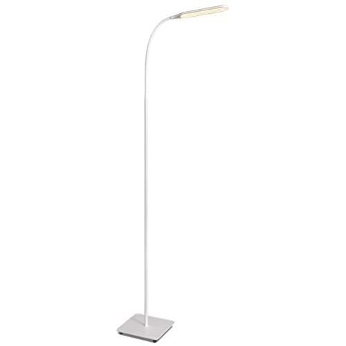 TaoTronics White LED Floor Lamp, Modern Standing Brightness Levels & 4 Colors Dimmable Adjustable Gooseneck Task Lighting for Bedroom Reading Piano Room