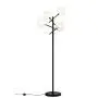 Dellemade Sputnik Chandelier Floor Lamp for Bedroom,4-Lights Clear Glass Shade Floor Light for Living Room,Black