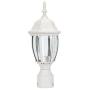 LIT-PaTH Outdoor Post Light Pole Lantern Lighting Fixture with One E26 Base Max 100W, Aluminum Housing Plus Glass, Matte White Finish