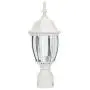 LIT-PaTH Outdoor Post Light Pole Lantern Lighting Fixture with One E26 Base Max 100W, Aluminum Housing Plus Glass, Matte White Finish