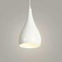 Retro Edison Industrial Pendant Light Modern Tear Drop Design Lamp Shade White Glossy Surface Metal Ceiling Lamp AC110V Lighting Fixture for Kitchen Island Dining Living Room