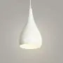 Retro Edison Industrial Pendant Light Modern Tear Drop Design Lamp Shade White Glossy Surface Metal Ceiling Lamp AC110V Lighting Fixture for Kitchen Island Dining Living Room