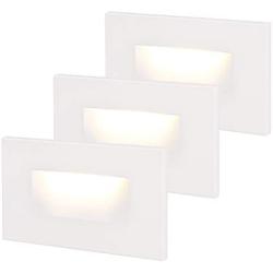 LEONLITE 120V Dimmable LED Step Lights, 3000K Warm White, Indoor & Outdoor, High CRI 90, ETL Certified, White, Pack of 3