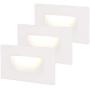LEONLITE 120V Dimmable LED Step Lights, 3000K Warm White, Indoor & Outdoor, High CRI 90, ETL Certified, White, Pack of 3